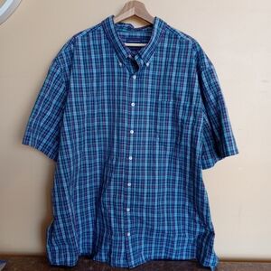 Saddlebred Men's Casual Blue Plaid Shirt 3X